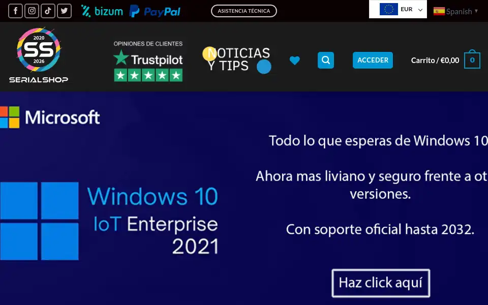 Screenshot of serialshop.es