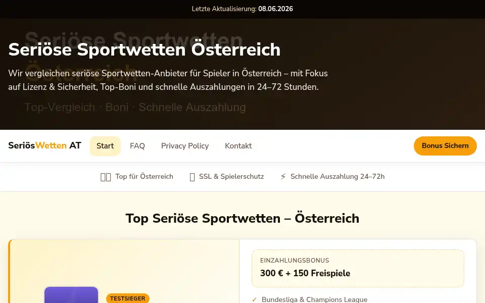 Screenshot of serise-sportwetten-osterreich.top