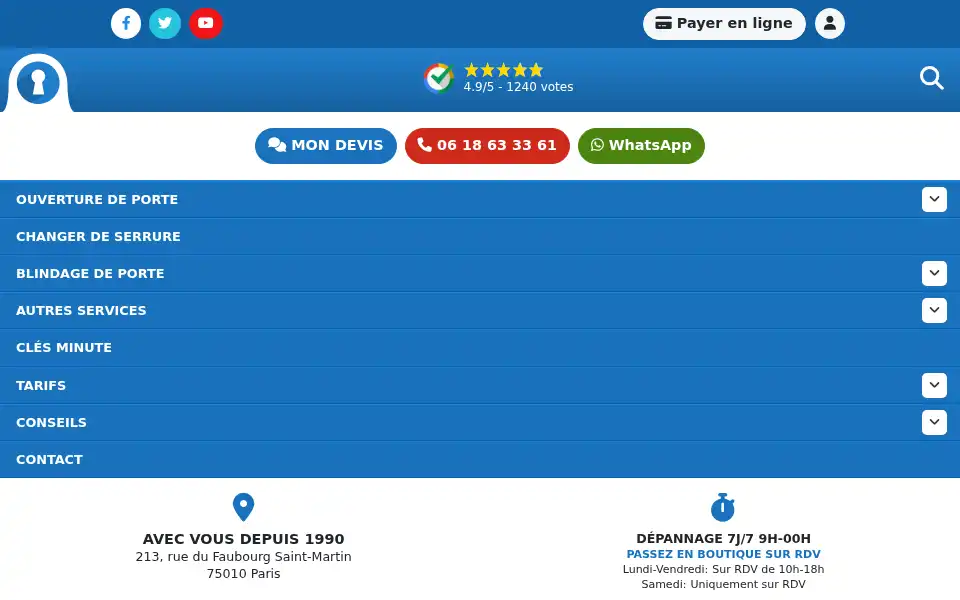 Screenshot of serrure-pas-cher.fr