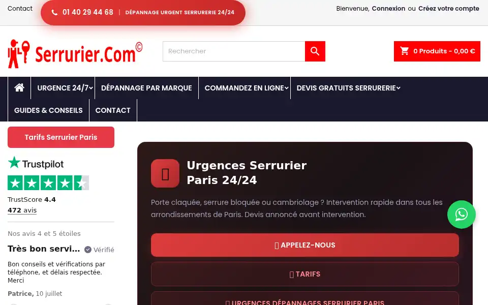 Screenshot of serrurier.com