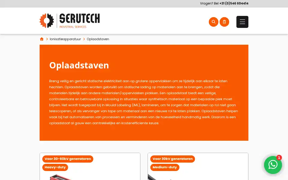 Screenshot of serutech.nl