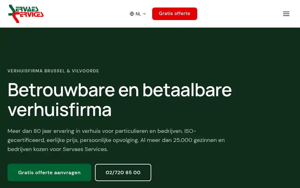 Screenshot of servaesservices.be