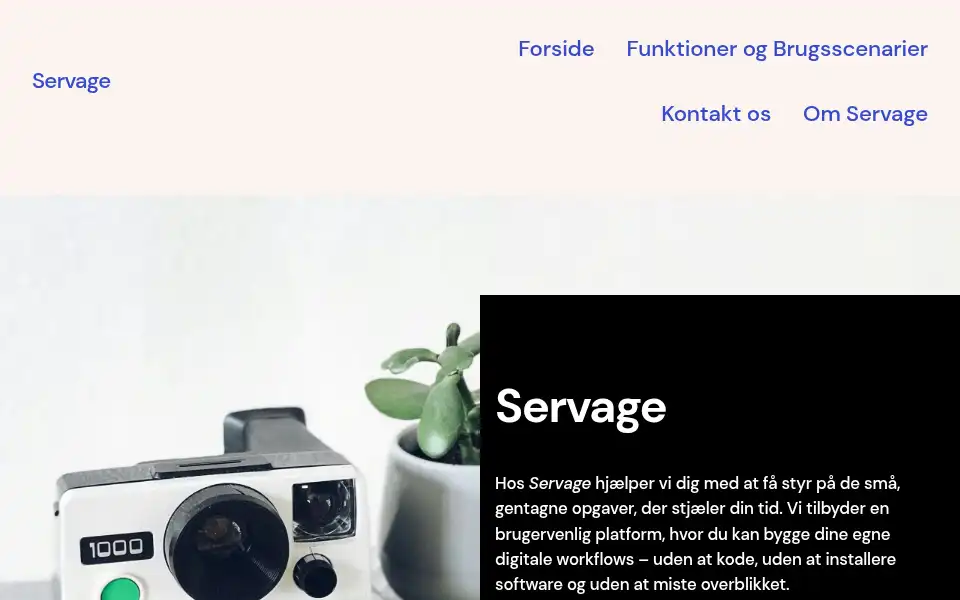 Screenshot of servage.dk