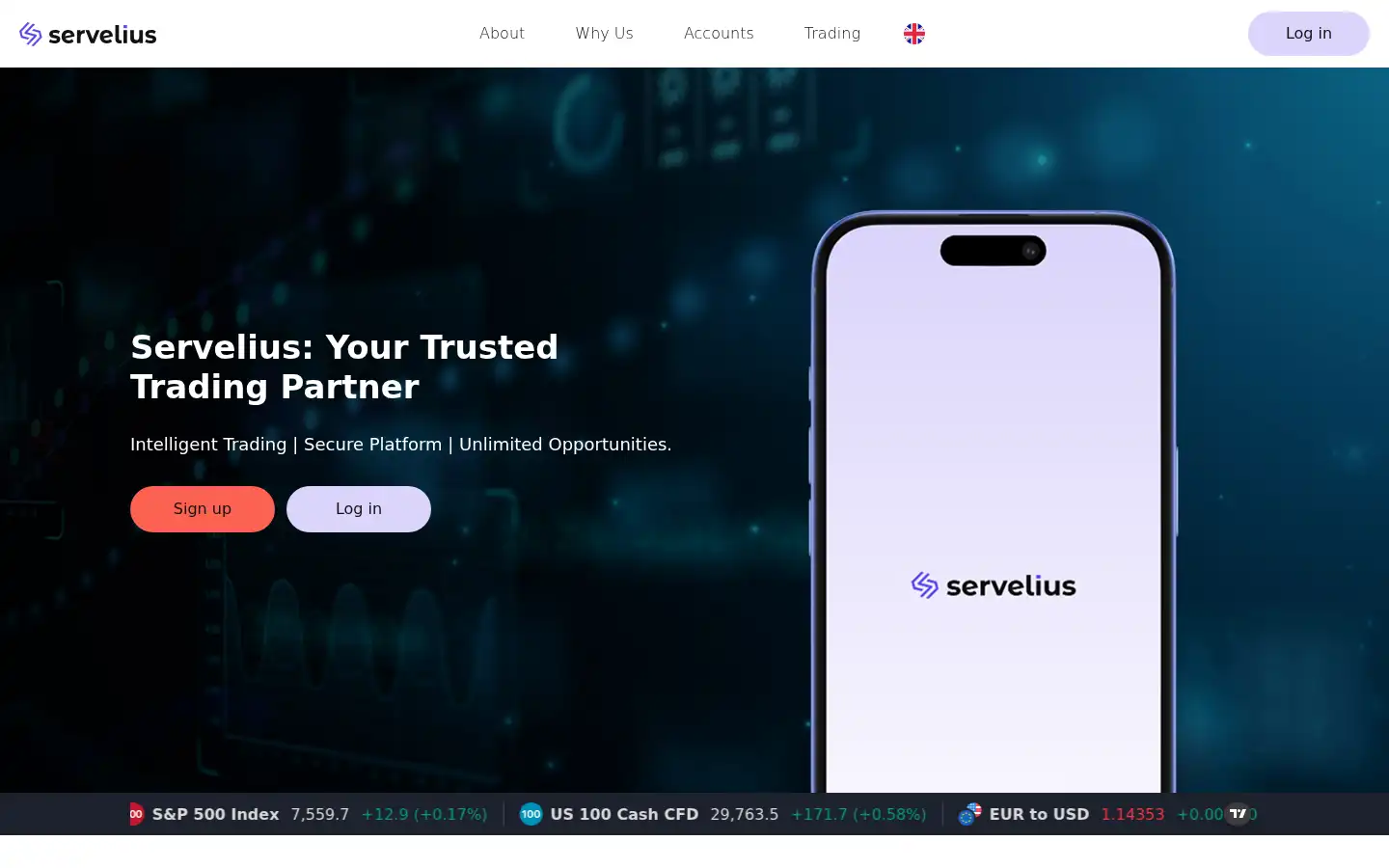 Screenshot of servelius.com