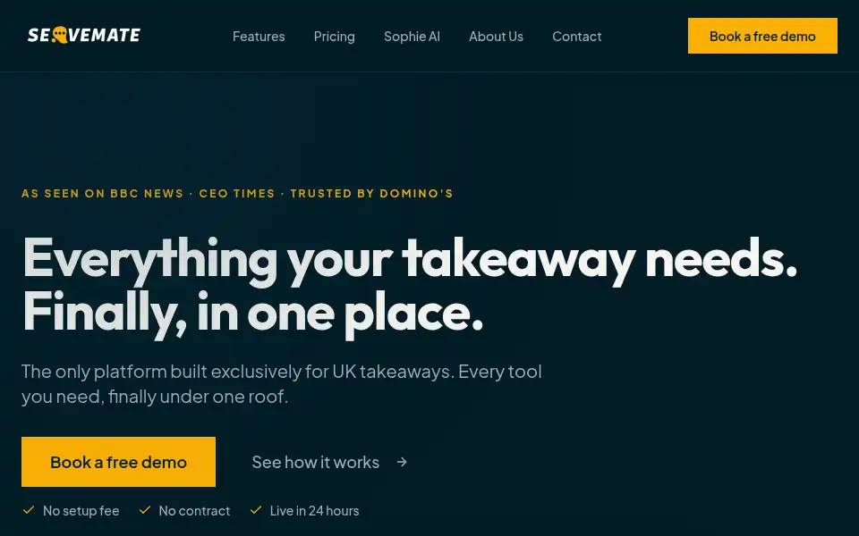 Screenshot of servemate.co.uk