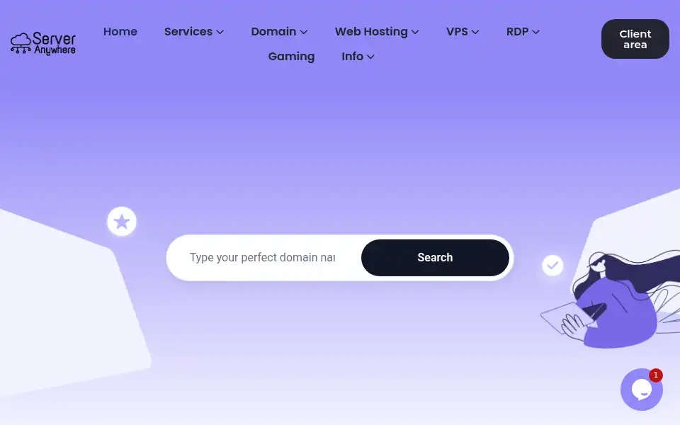 Screenshot of serveranywhere.net