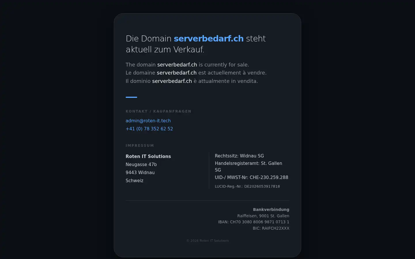 Screenshot of serverbedarf.ch