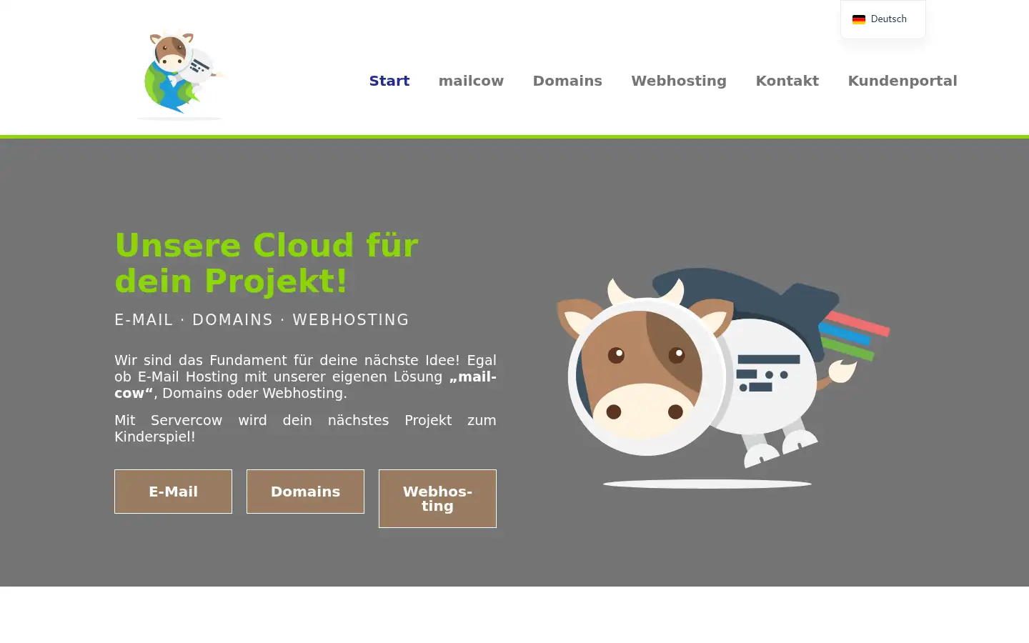 Screenshot of servercow.de