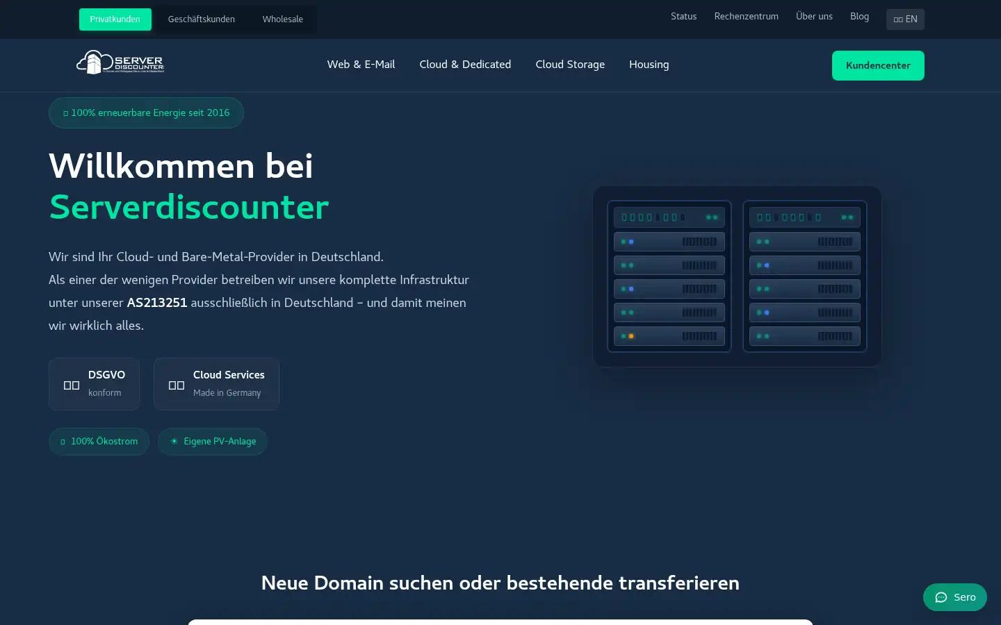 Screenshot of serverdiscounter.com