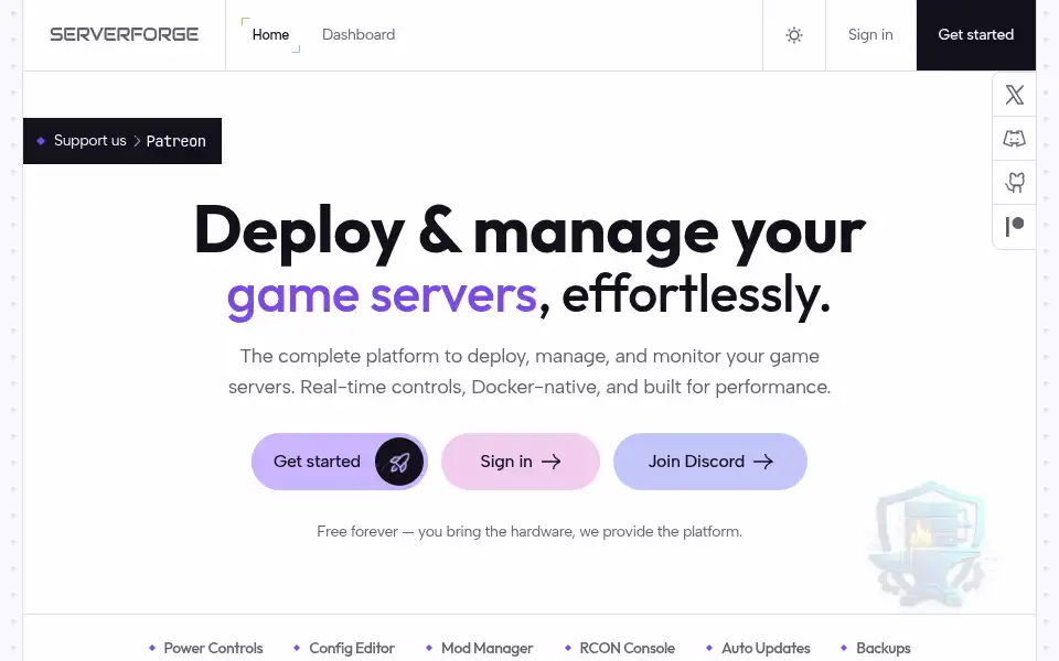 Screenshot of serverforge.cx