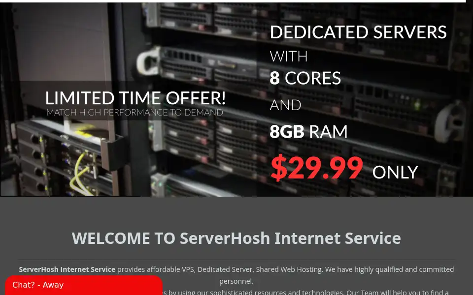 Screenshot of serverhosh.com