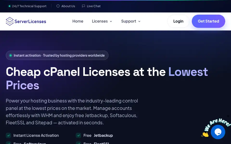 Screenshot of serverlicenses.com