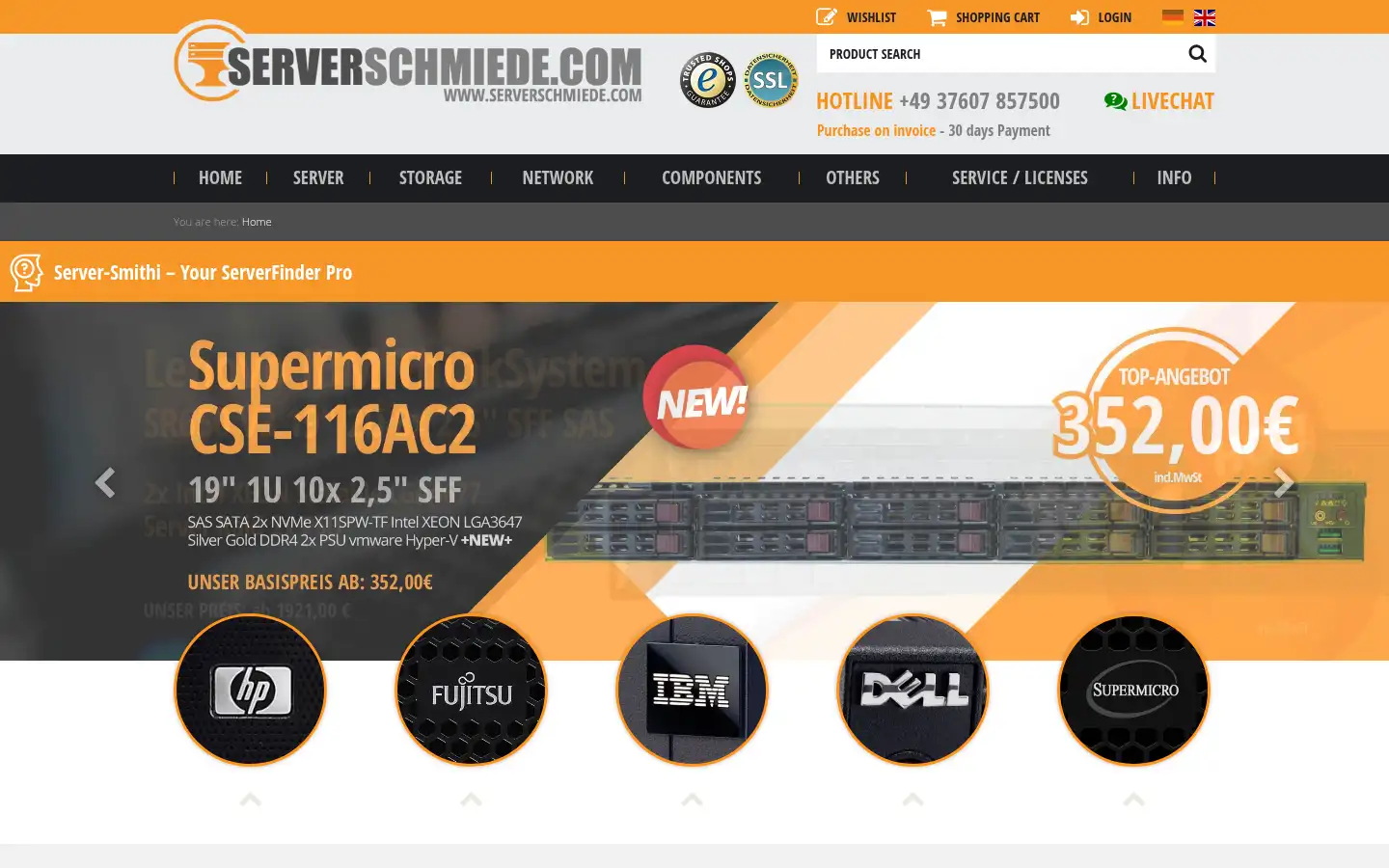 Screenshot of serverschmiede.com