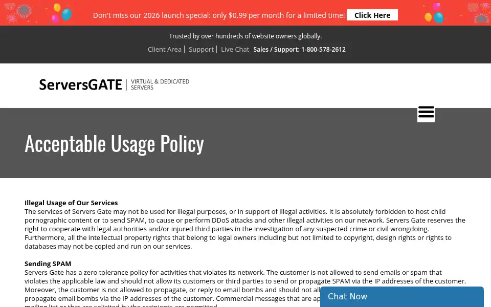 Screenshot of serversgate.com