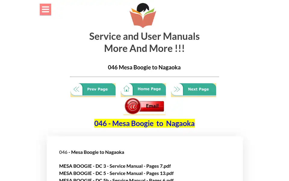 Screenshot of serviceandusermanuals.com