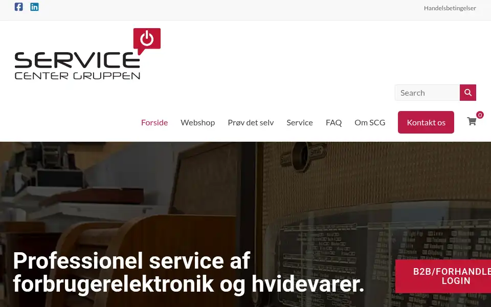 Screenshot of servicecentergruppen.dk