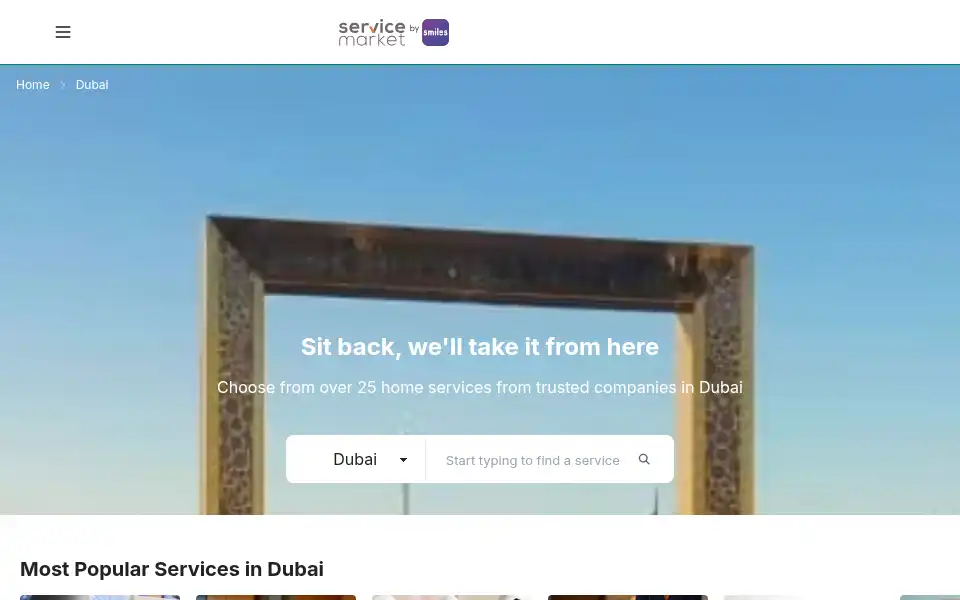Screenshot of servicemarket.ae