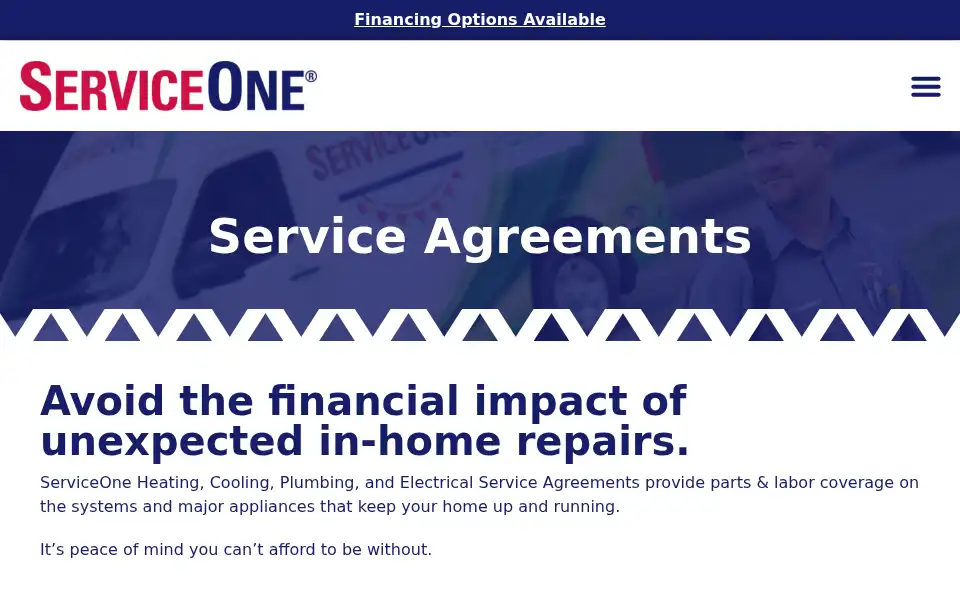 Screenshot of serviceone.com
