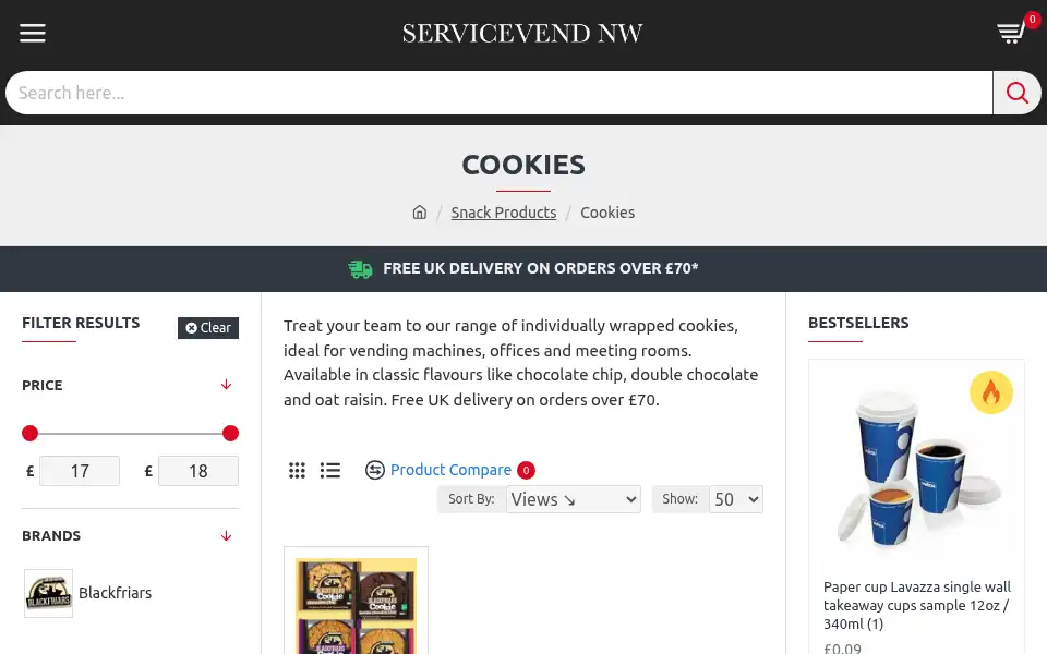 Screenshot of servicevend.co.uk