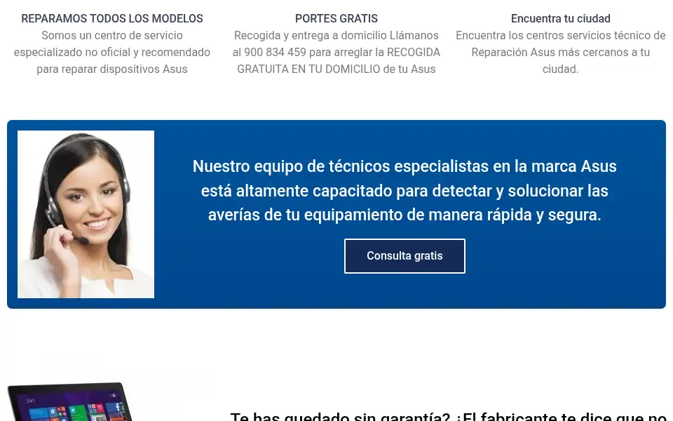 Screenshot of serviciotecnico-asus.com