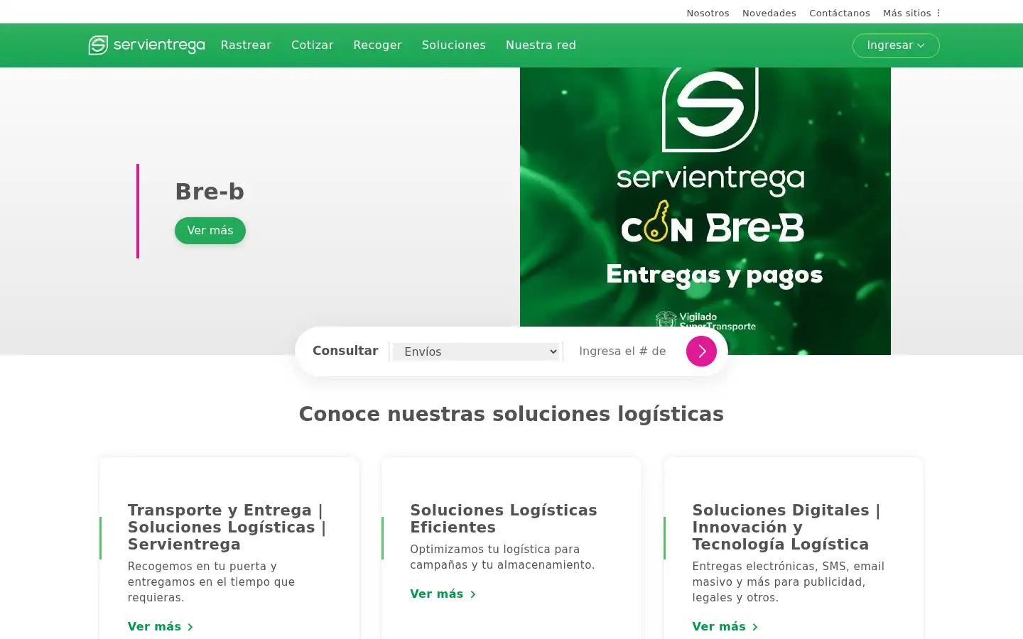 Screenshot of servientrega.com