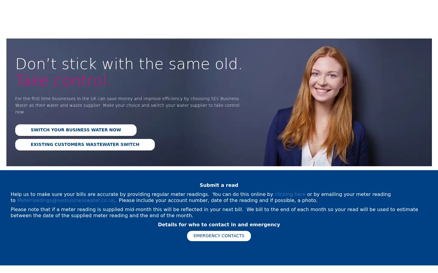 Screenshot of sesbusinesswater.co.uk