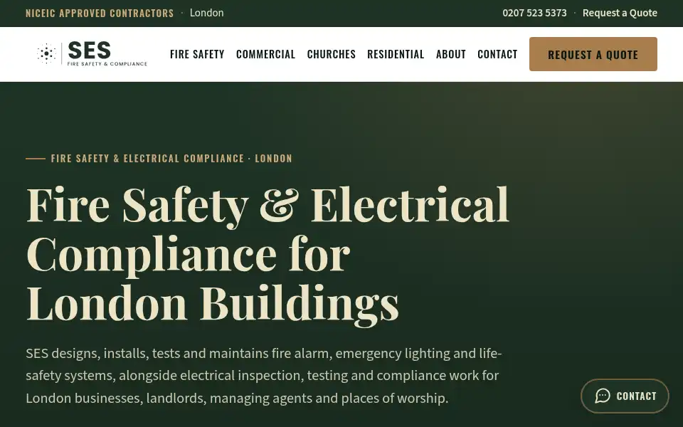 Screenshot of seselectricalcontractors.co.uk