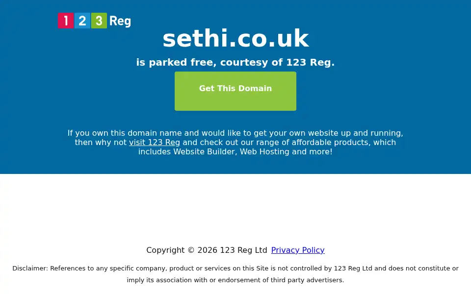 Screenshot of sethi.co.uk