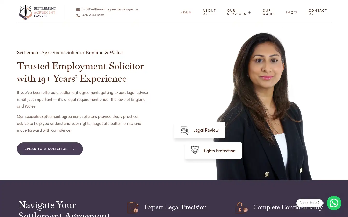 Screenshot of settlementagreementlawyer.uk