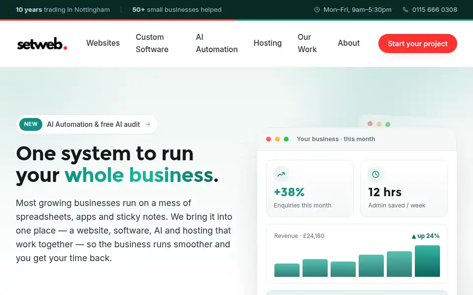 Screenshot of setweb.co.uk