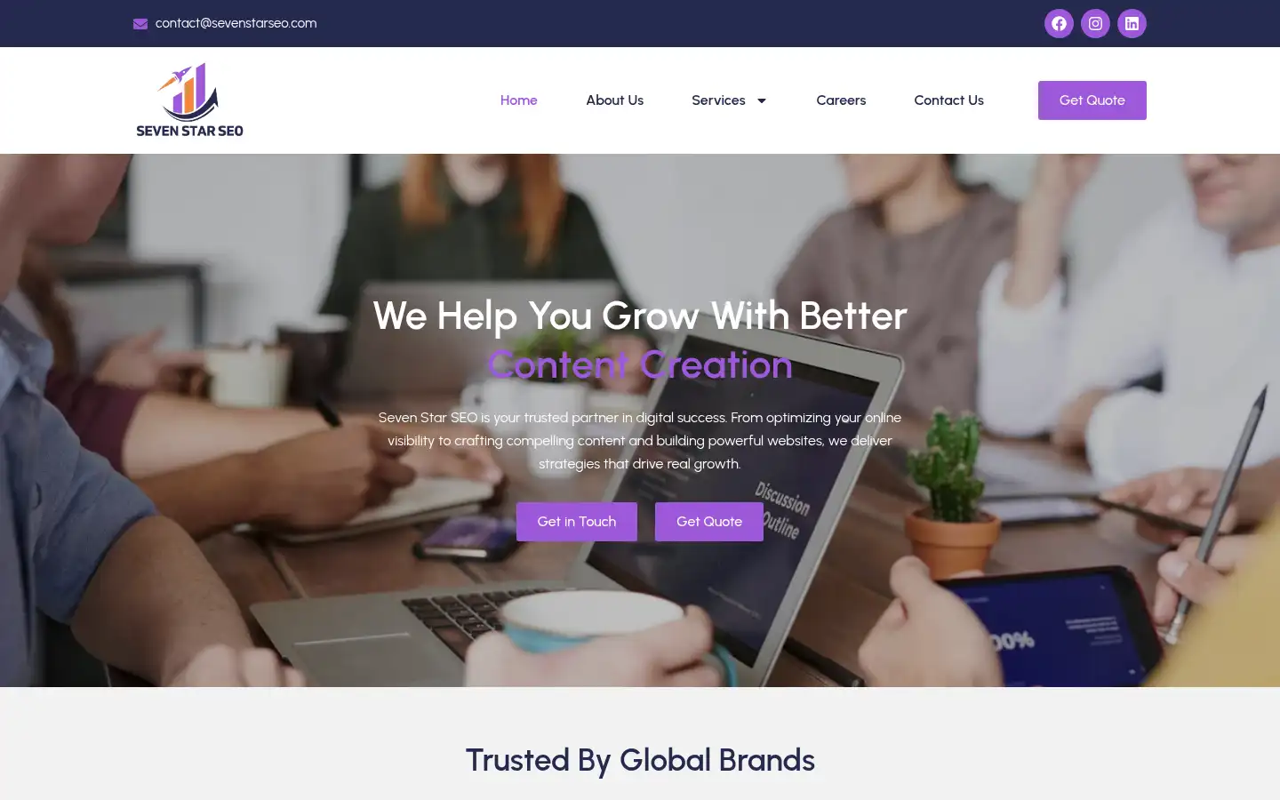 Screenshot of sevenstarseo.com