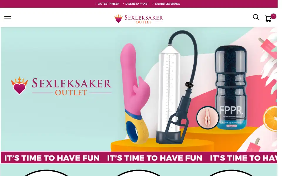 Screenshot of sexleksakeroutlet.se