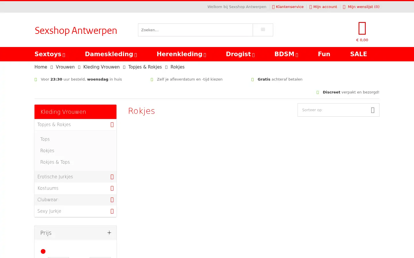 Screenshot of sexshop-antwerpen.be