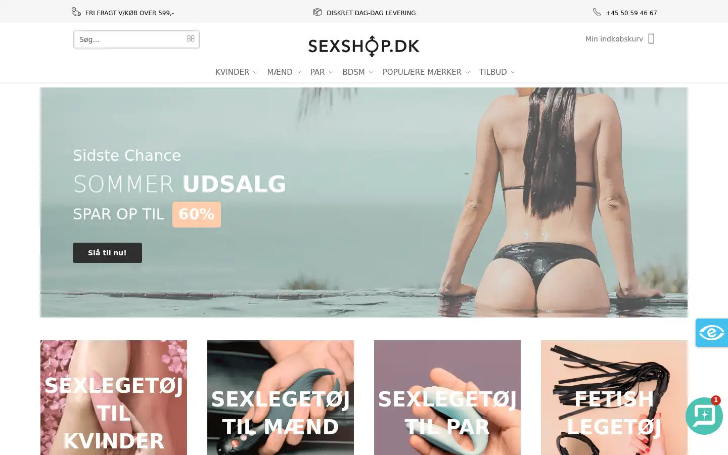 Screenshot of sexshop.dk