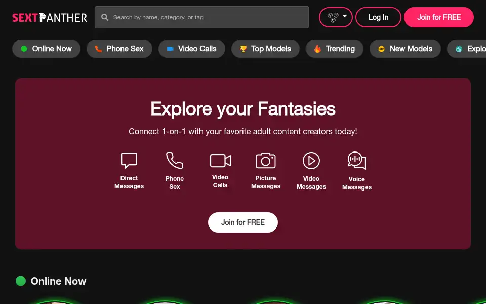 Screenshot of sextpanther.com