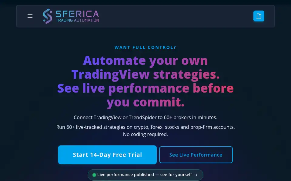 Screenshot of sfericatrading.com