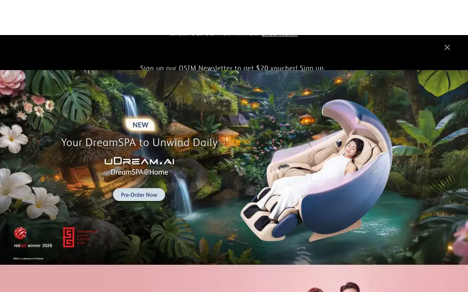 Screenshot of sg.osim.com