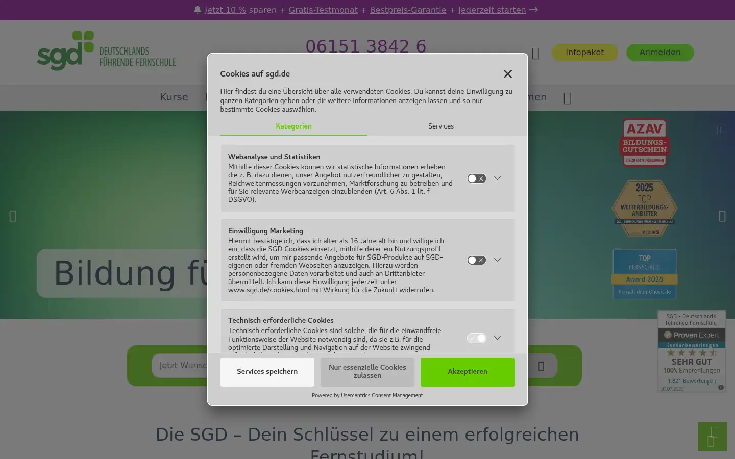 Screenshot of sgd.de
