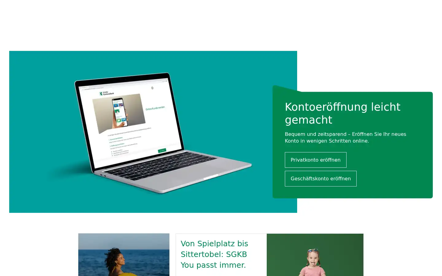 Screenshot of sgkb.ch