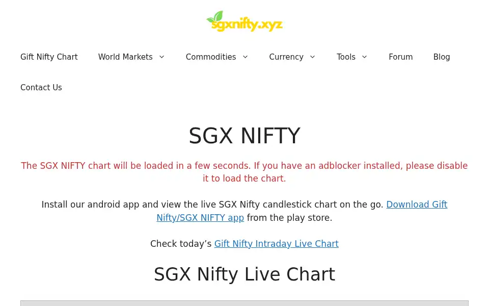 Screenshot of sgxnifty.xyz