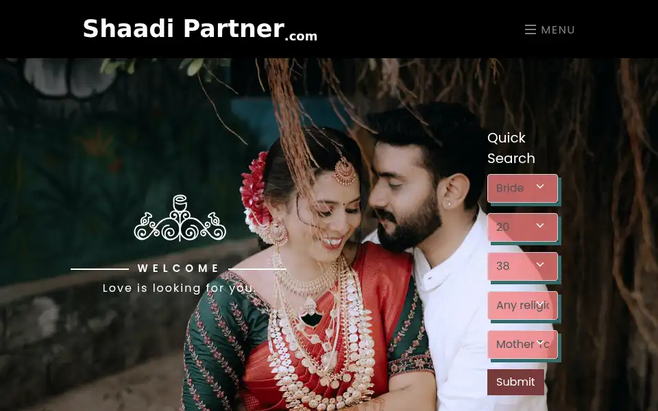 Screenshot of shaadipartner.com