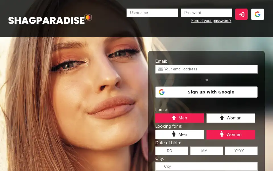 Screenshot of shagparadise.com