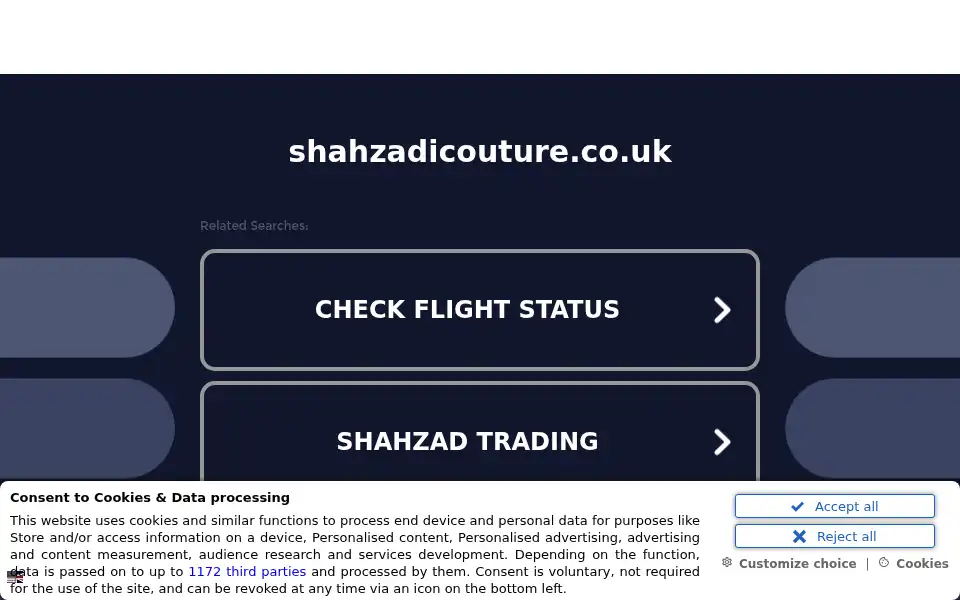 Screenshot of shahzadicouture.co.uk