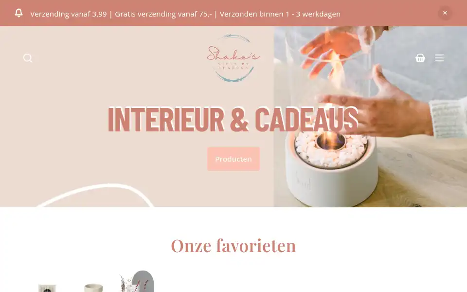 Screenshot of shakos.nl