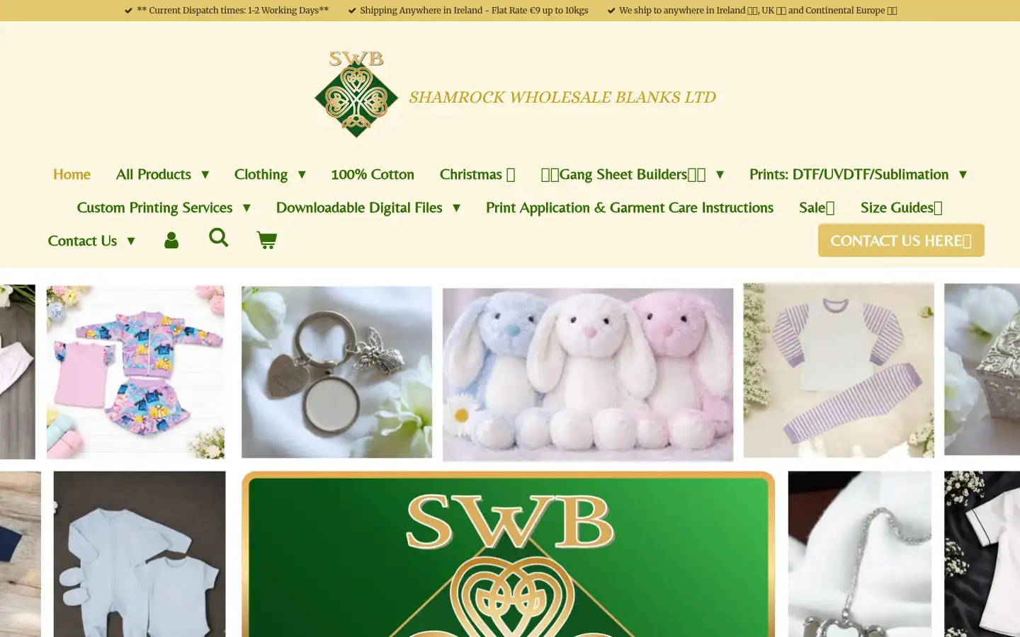 Screenshot of shamrockwholesaleblanks.ie