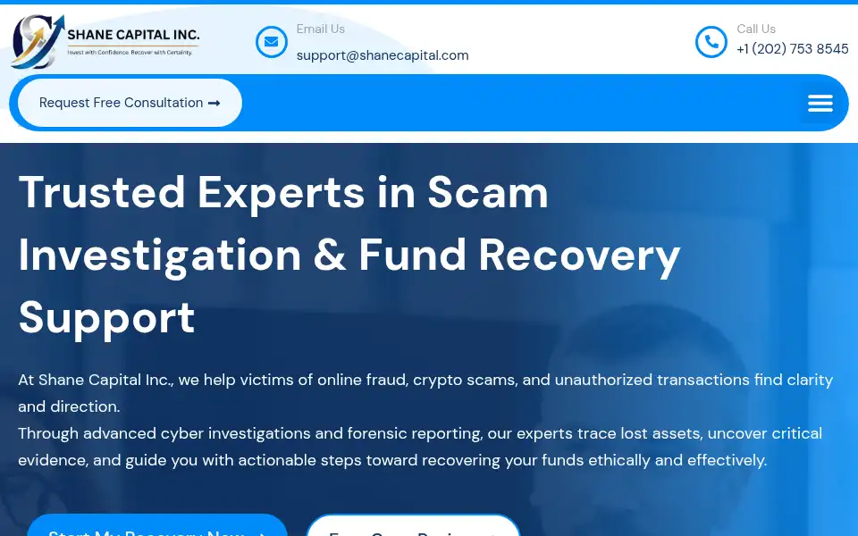 Screenshot of shanecapital.com