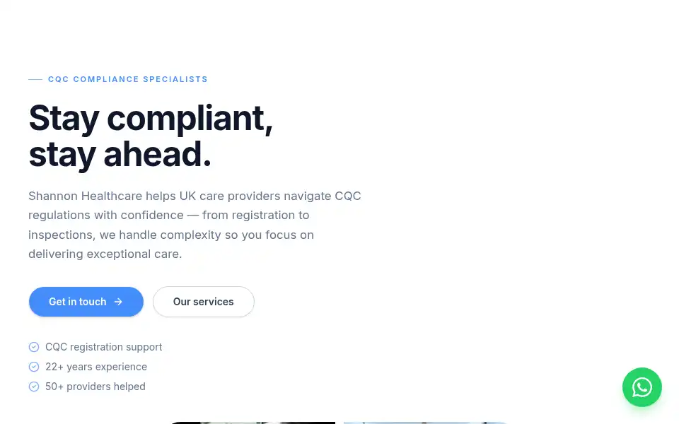 Screenshot of shannonhealthcare.co.uk