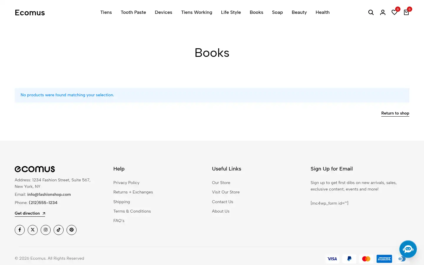 Screenshot of shanzastore.com