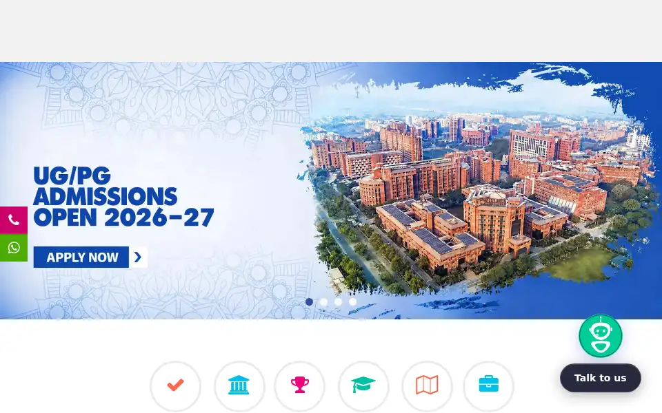 Screenshot of sharda.ac.in