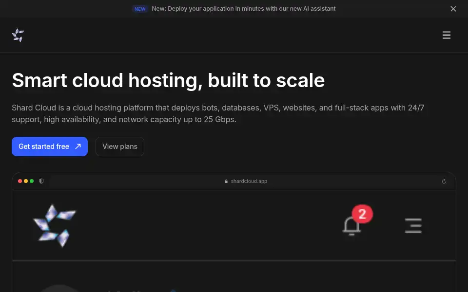 Screenshot of shardcloud.app
